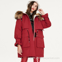 Trendy Clothing Solid Hooded Parka Jacket for Ladies